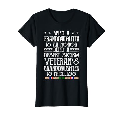 Proud Desert Storm Veteran Granddaughter Family Matching T-Shirt
