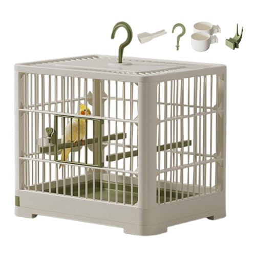 Bird Carrier Cage – Travel Bird Cage, Portable Bird Carrier | Small Birds Lightweight Parrots Cage with Standing Pole, Detachable Tray Hook Handle Easy Transport Bird House for Travel Outdoor