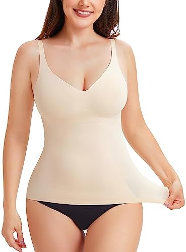 Ursexyly Compression Tank Top for Women Tummy Control Shapewear Vest Seamless Body Shaper Workout Shirt Slimming Camisole Top