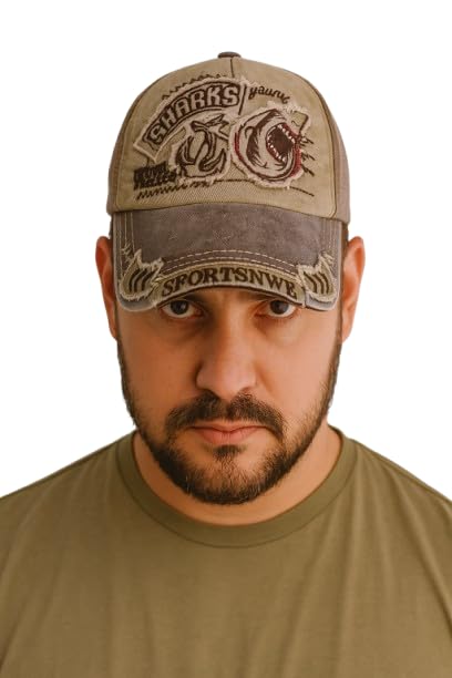 ModaCap Vintage Distressed Shark Embroidered Baseball Cap – Adjustable Denim Cotton Trucker Hat with Fierce Shark Patch for Men & Women, Stylish Streetwear Cap-image-37