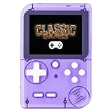 Kids Handheld Game Console Pre-Loaded 400 Classic Games, Portable Video Game Console with 2.8' Color Screen, Rechargeable Battery, Handheld Electric Game Console for Boys Girls (Purple)