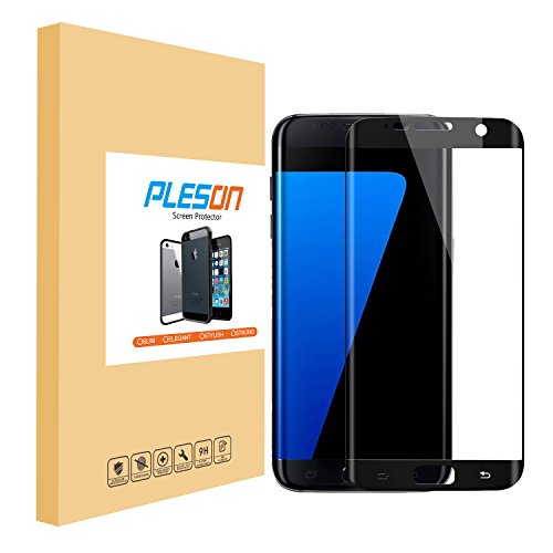Galaxy S7 Edge Screen Protector [ Not Glass], PLESON® Samsung Galaxy S7 Edge Screen Protector, [Full Coverage] [Case Friendly] Anti-Bubble Film Screen Protector for Galaxy S7 Edge (Black Oynx)