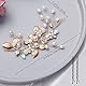Brautschmuck, Etercycle Braut Kopfschmuck Hochzeit Haarspangen Kristall Haarnadeln Reben Blume Blatt Perle Haarschmuck für Braut - Gold