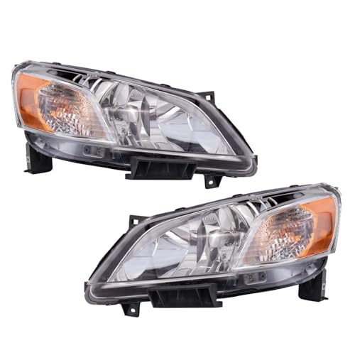 Image of TRQ 2 Piece Headlight Assembly Set Driver & Passenger Side Compatible with Nissan NV200 2013-2021 NI2502225 NI2503225 260103LM0A 260603LM0A