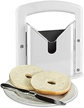 White Bagel Slicer ,Bread Knife,Precision Slicer for Toasters , Kitchen Gift and Household Bread Slice Gadget