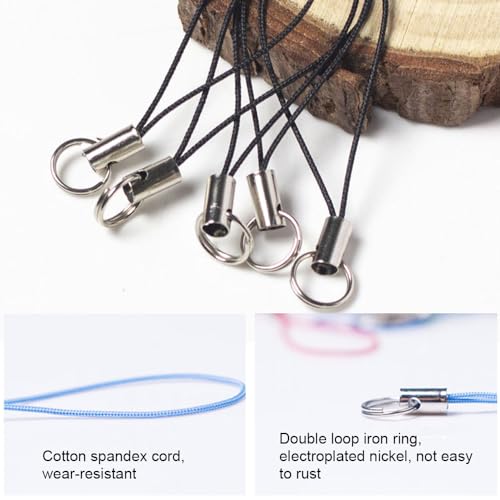 UMCHU 120 Stück Schlüsselringe,Finger Lanyard Small Handschlaufe,Schlüsselfinder sowie Ausweishüllen,für USB Laufwerk, Schlüsselanhänger, Brieftasche, MP3, Kamera, Abzeichen (Geschlungene Schnur-120)