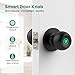 GHome Smart Door Knob Fingerprint Door Lock with Keypad, Biometric Smart Lock - App Control, Interior Door Knob with Key Great for Bedroom, Apartments, Offices and Hotels (K10-01)