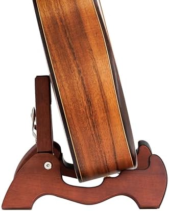 StarQuest Wood Guitar Stand, Folding A-Frame Wooden Floor Stand for Acoustic, Electric & Classical Guitars, Non-Slip Rubber Padding, Fully Assembled, Portable Guitar Holder, Support de guitare en bois - 1