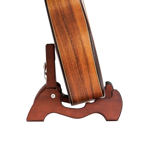 StarQuest Wood Guitar Stand, Folding A-Frame Wooden Floor Stand for Acoustic, Electric & Classical Guitars, Non-Slip Rubber Padding, Fully Assembled, Portable Guitar Holder, Support de guitare en bois