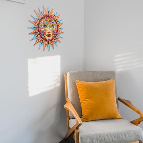 Soleil Orange en Fer Robuste pour Décoration Murale Intérieure
