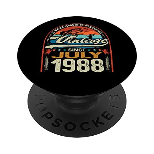 35 años de edad, amantes de la pesca con mosca, nacidos en julio de 1988, 35 cumpleaños PopSockets PopGrip Intercambiable