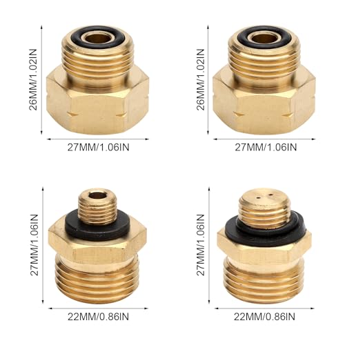 Gasflaschen, Adapter, 4 Teile, Gasflaschen, Adapter, Satz, Europa, Gasadapter, aus Messing zum Anschluss von Druckreglern an Auslassgasflaschen