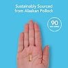 Sports Research Triple Strength Omega 3 Fish Oil - Burpless Fish Oil Supplement w/EPA & DHA Fatty Acids from Single-Source Wild Alaskan Pollock - 1250 mg, 90 ct