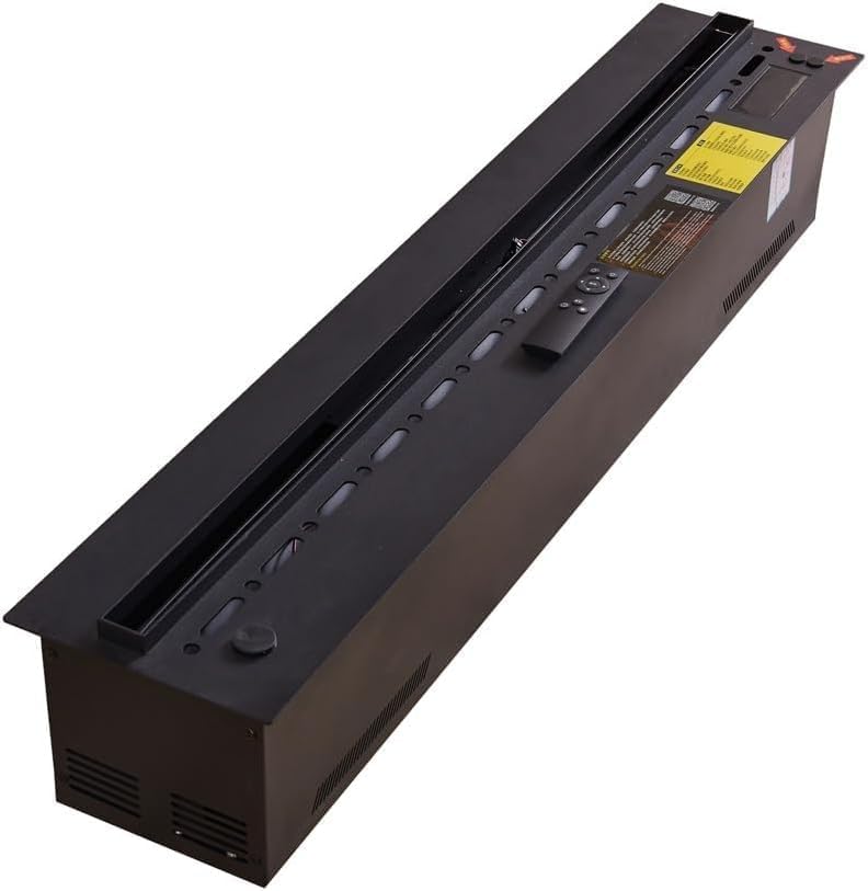 Electric Fireplace Heater with 3D Simulated Flame, Adjustable Mist Insert, Remote Control - Decorative Home Heating Solution
