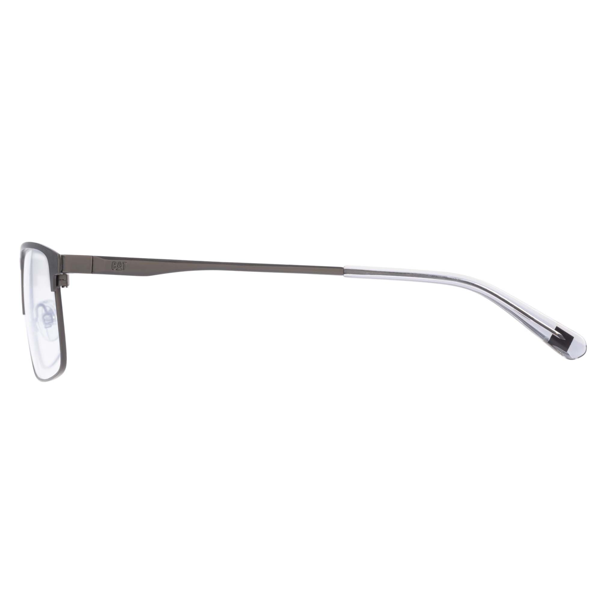CAT Brille mit Sehstärke für Herren optional mit Sonnenbrillentönung oder Blaulichtfilter, Rechteckig, gefertigt aus Edelstahl (inklusive Brillenetui)