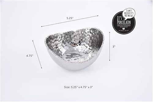 Pampa Bay Small Oval Bowl, 5.25-inch Length, Silver - Thumbnail 3