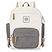Parker Baby Diaper Backpack - Full Zip Diaper Bag with Insulated Pockets - Cream