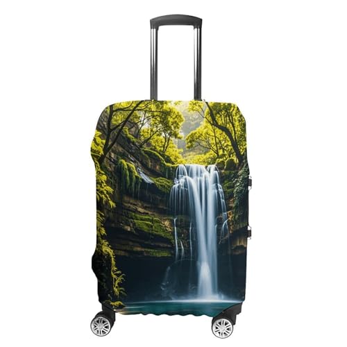 Waterfall Luggage Cover, Washable Elastic Suitcase Cover Protector Fit 18-32 Inch Luggage