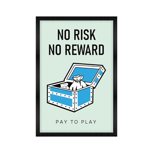 Image of CodersParadise Framed Wall Poster (12x18 Inch) | Inspirational Quote Wall Art | Minimalist Motivational Home Decor for Living Room & Office | Ready-to-Hang Display Frame (No Risk No Reward)