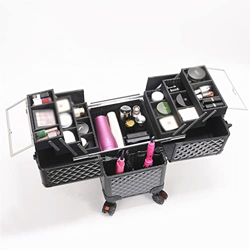 Image of Large Capacity Travel Luggage Cosmetic Storage Tool Box Beauty Trolley Case Rolling Bag