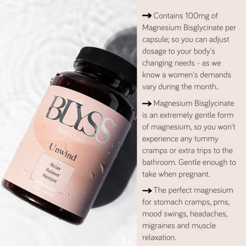 BLYSS Nutrition Magnesium Bisglycinate Capsules for Women - 200mg Chelated Magnesium for Maximum Absorption - Glycinate Magnesium for Sleep & Mood Support - Magnesium Supplements for Muscle Cramps - Image 6