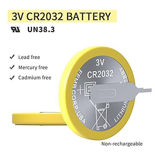 Eemb 10Pack Cr2032 Battery With Solder Tabs Non-Rechargeable Tabbed 3V Cr2032 Lithium Batteries Ul Certified #TOP3