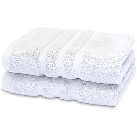 kimteny 100 Persent Cotton Premium Hand Towels Set of 2, (16 x 32 inches) 600GSM Cotton Thick Towel, Ultra Soft and Highly Absorbent Towels for Bathroom Gym Shower Hotel Spa (White) Cover