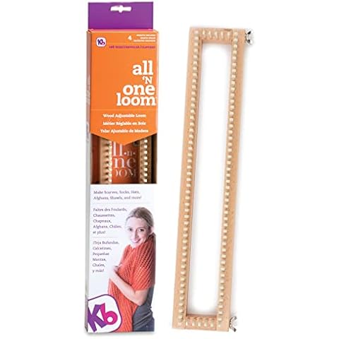 Authentic Knitting Board 18" All-n-One Loom, Adjustable, 106 pegs, 100% Hardwood Cover