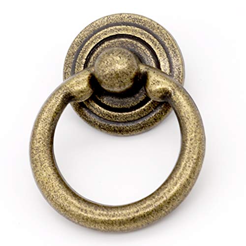 ZHANGJIAHE Ring Drawer Pulls Handle, Antique Bronze, 1.5 Inch, Pack of 10