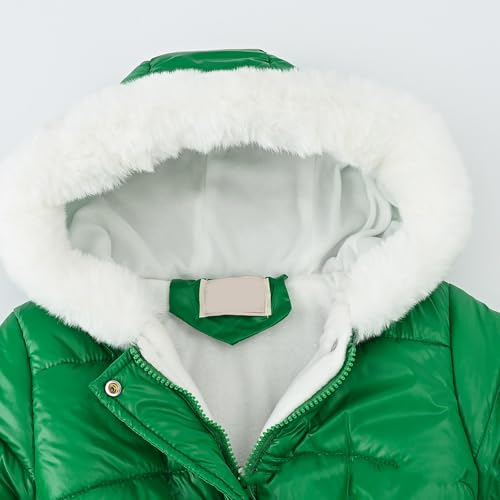 Image of Teen Kids Leather Puffer Jackets Winter Waterproof Fleece Lined Down Coats Boys Girls Padded Warm Quilted Outwear