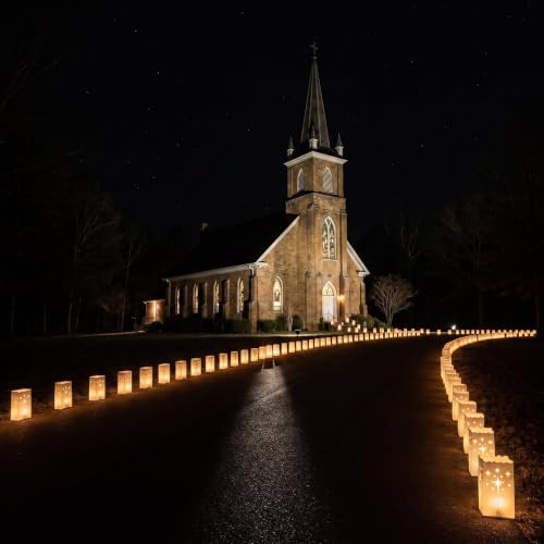 BlissfulTie Lot de 30 sacs lumineux blancs en plastique pour luminaires de Noël pour l'extérieur, réutilisables et imperméables, sacs de luminaria (sans bougies) pour mariage, anniversaire, Halloween – vue 4