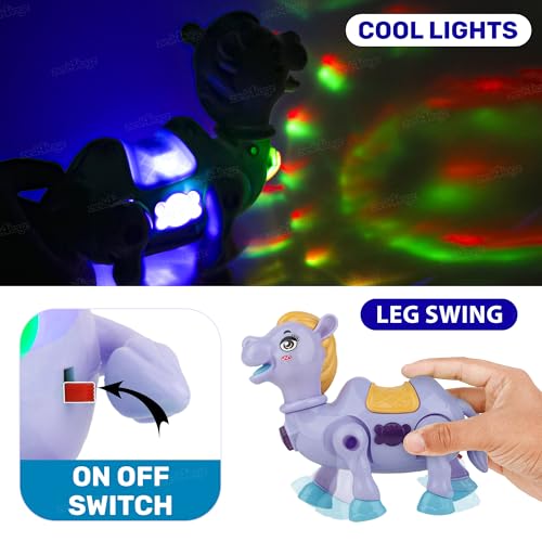 Image of Zest 4 Toyz Musical Toy for Kids | Musical Camel Toy for Kids | Flashing Lights & Sound Toys | Interactive Baby Crawling Toy | Battery Operated Toys | Birthday Gift for Boys and Girls - Purple