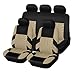 Produktbild DECAIK Auto Sitzbezüge Set für Hyundai Sonata NF 2004-2010, Allwetter Autositzbezug für 5 Sitzer, Rutschfester Atmungsaktiver Autositzschutz, Sitzschoner Vorne und Hinten,E Beige