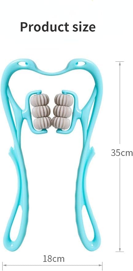 Miniatura 2 de Herramienta masajeadora de cuello de mano de 360 con 6 ruedas para aliviar el dolor, masajeador manual de punto de activación de tejido profundo
