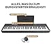 Alesis Melody 61 Keyboard Piano für Einsteiger mit 61 Tasten, Lautsprechern, Tablet-/Notenablage, 300 Sounds und Musiklektionen