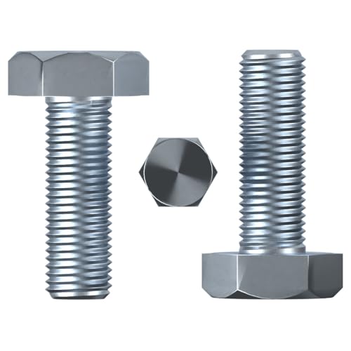 M8 (8mm x 45mm) Hexagon Head Screws Fully Threaded Hex Bolts High Tensile Steel Grade 8.8 Zinc DIN 933 (Pack of 20) M06-07ABC - Image 2