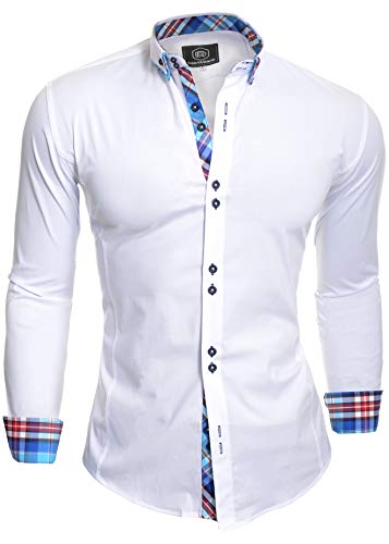 D&R Fashion la Manera Elegante con Camisa Cuello clásico del diseño Delgado Fit Italiana