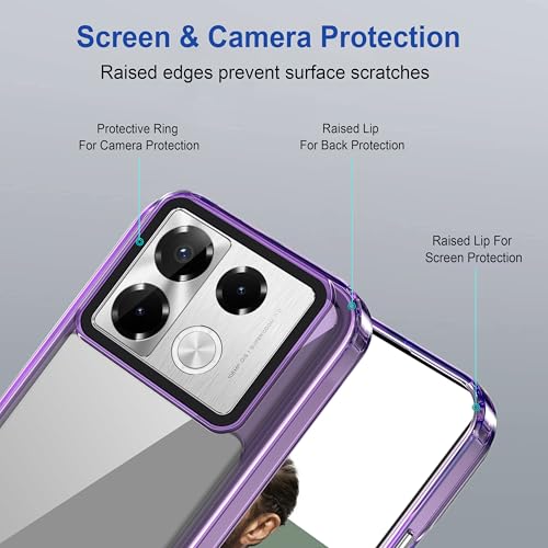 Image of Zapcase Back Case Cover for Infinix Note 40 Pro Plus 5G | Compatible for Infinix Note 40 Pro Plus 5G Back Cover | Case Cover with Camera Protection | (TPU + PC | Translucent Purple)
