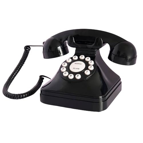 Téléphone rétro noir objet déco vintage salon et hôtel