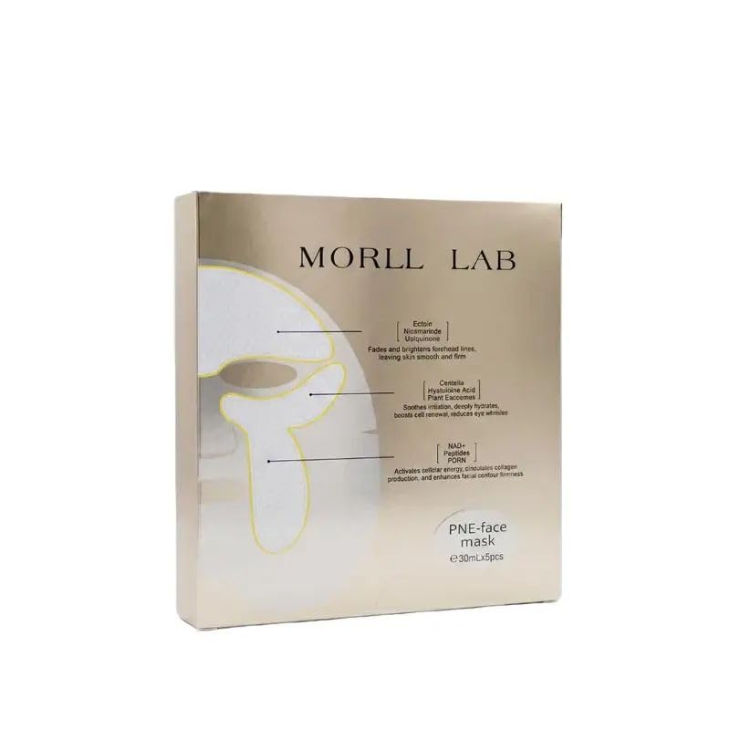 MORLL LAB PNE Face Mask Sheet – Hydrating & Soothing Sheet Mask with Niacinamide, Hyaluronic Acid & Peptides (30ml x 5pcs)
