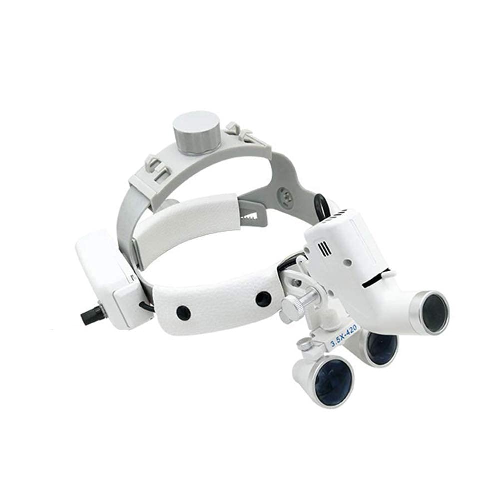 asdchZen Dental Loupes Professional Dental Surgical Magnifier 2.5X Optical Glass Loupes Binocular Magnifying Glass With Adjustable Headband And 5W Headlight