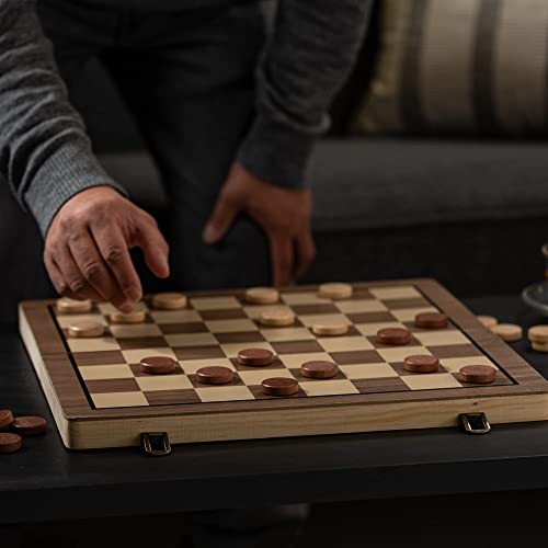 Playvibe P012A Wooden Chess Set 15'' - Checkers & Chess Board Game thumb #5