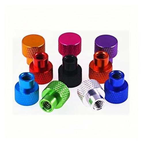 M2 2.5 M3 M4 M5 M6 M8 M10 ブラインドホールアルミサムナットフレーム手締めフランジナットステップローレットFPV RCモデル用(Sky blue,M5-(5Pcs))