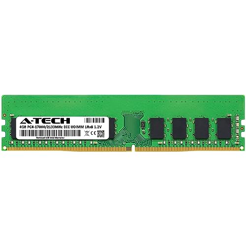 Image of A-Tech Server 4GB DDR4 2133MHz PC4-17000 ECC UDIMM 1Rx8 Single Rank 1.2V ECC Unbuffered DIMM 288-Pin Server & Workstation RAM Memory Upgrade Module (A-Tech Enterprise Series)