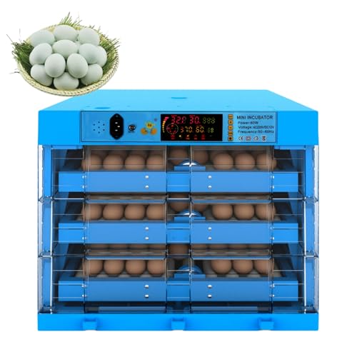 ZephyrGlow Incubadora y Nacedora De Aves De Corral Grande con Giro Automático de Huevos y Control de Temperatura Y Luz Cálida LED,192Egg