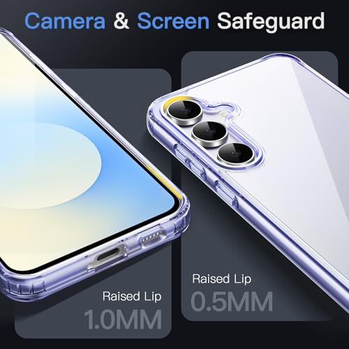 Image of JETech Cover Case for Samsung Galaxy S25 FE, Non-Yellowing Shockproof Bumper Protective Phone Cover, Anti-Scratch Hard PC Back (Icyblue)