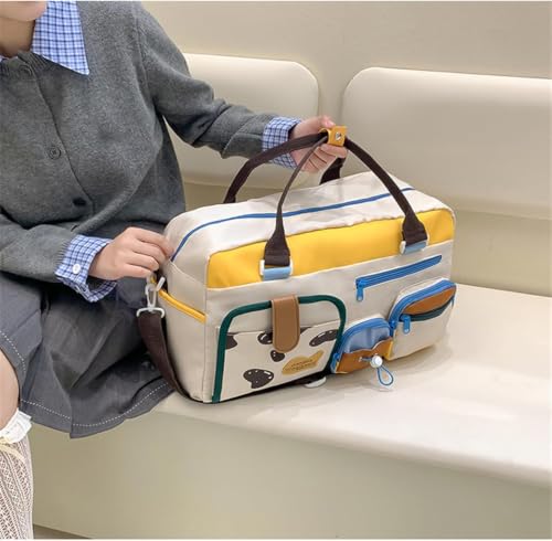 Image of Travel Duffle Bag for Women & Men | Colourblock Weekender Overnight Carry Tote | Large Capacity Waterproof Foldable Flight Luggage Organizer for Gym Sports Fitness & Outdoor Activities