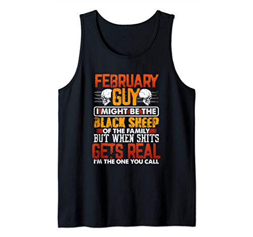 Funny Birthday Gift February Guy Black Sheep of the Family Camiseta sin Mangas