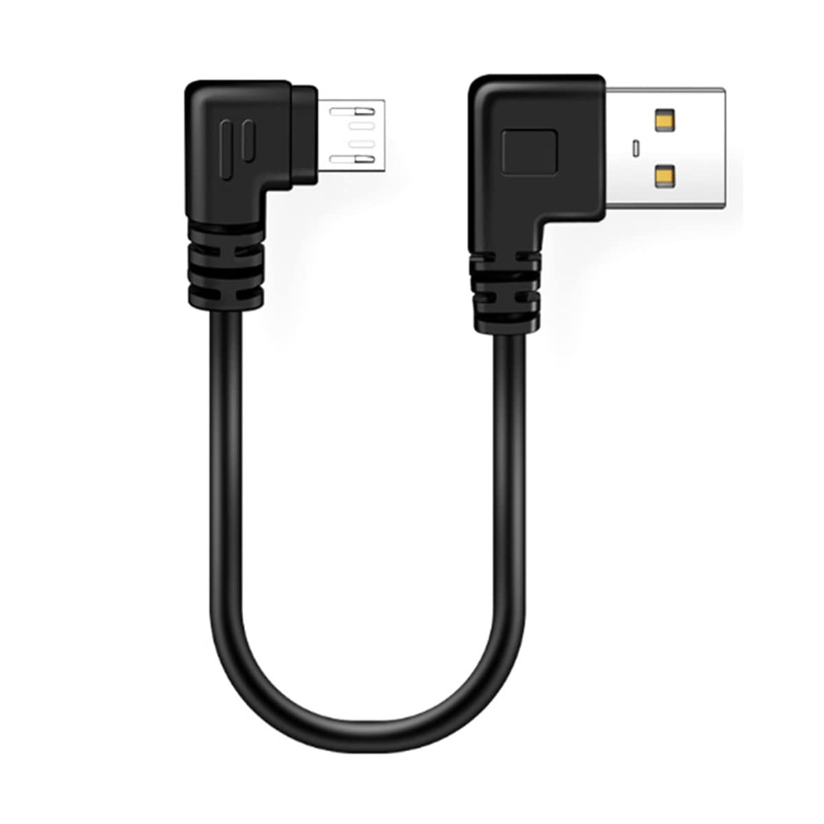 YSJJZRL 25CM Cavo micro USB doppio a 90° destro, cavo di ricarica e sincronizzazione dati ad angolo sinistro e destro (USB Destra-Micro Destra
