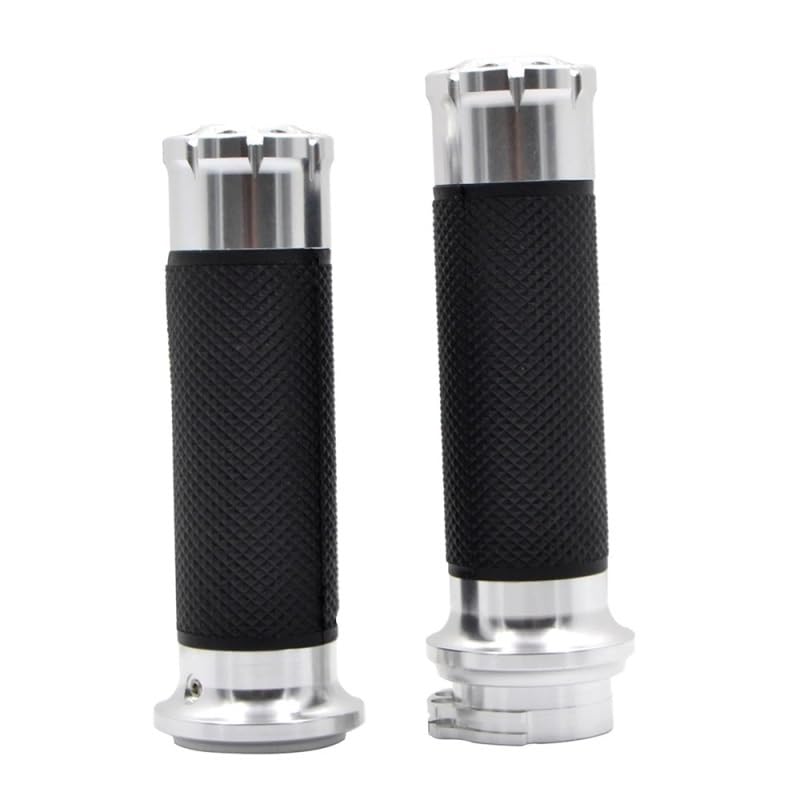 Poignées moto 25mm alu argent gel pour éviter les mains qui glissent